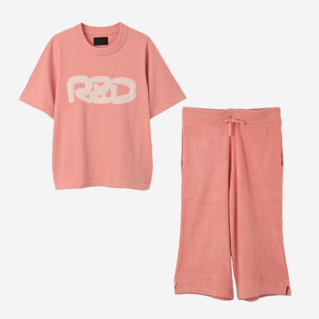 【ReZARD】SETUP Towel fabric Room Wear Small Logo（Cropped pants）(Pink)
